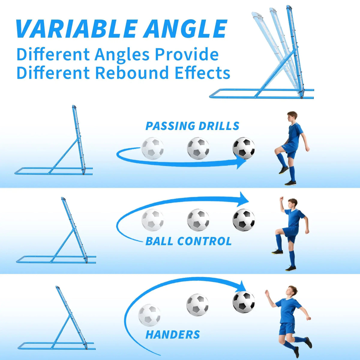 HiMISS Adjustable Soccer Rebounder Net for Multi Sport Training