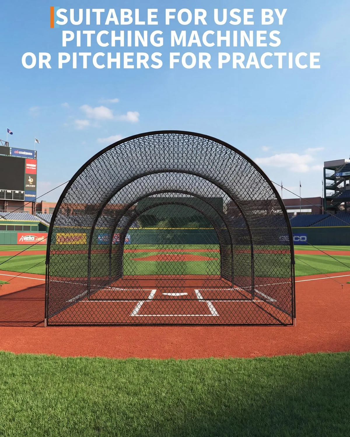 Baseball Batting Cage Net With Frame for Hitting and Pitching Practice
