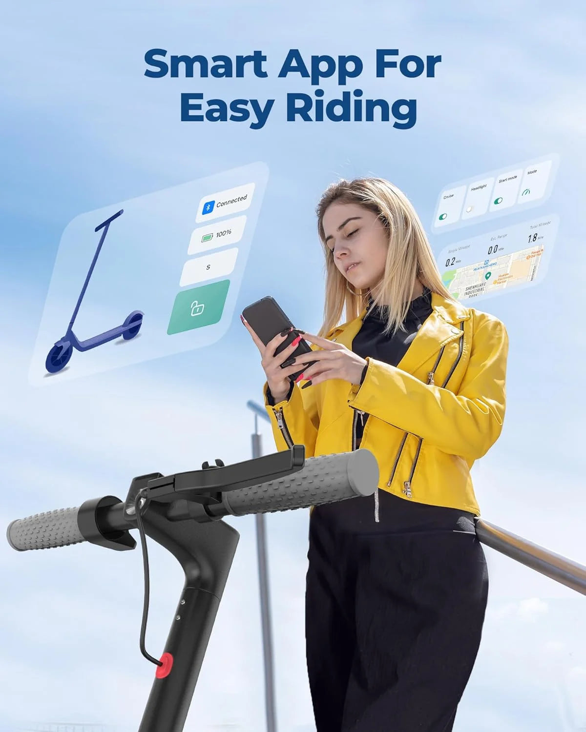 AOVOPRO AP07 Electric Scooter With App Control And Foldable