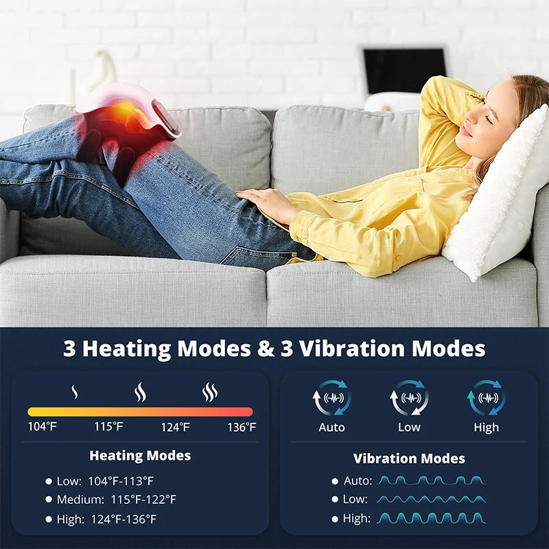 Medcursor Wireless Heating Knee Massager With Temperature Hot Compress