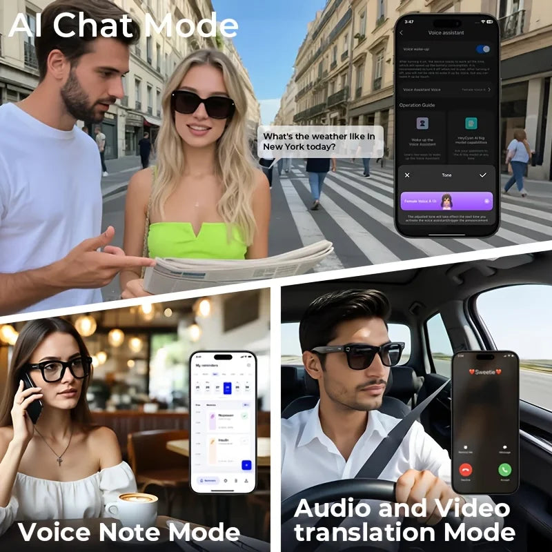 Giinova AI Smart Video Glasses With 8MP Camera And 4K Video
