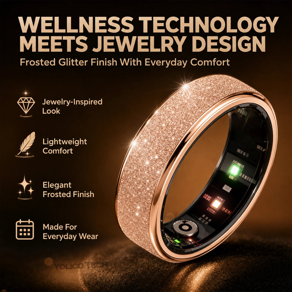 IP68 Waterproof Smart Ring With Body Temperature And Activity Tracking