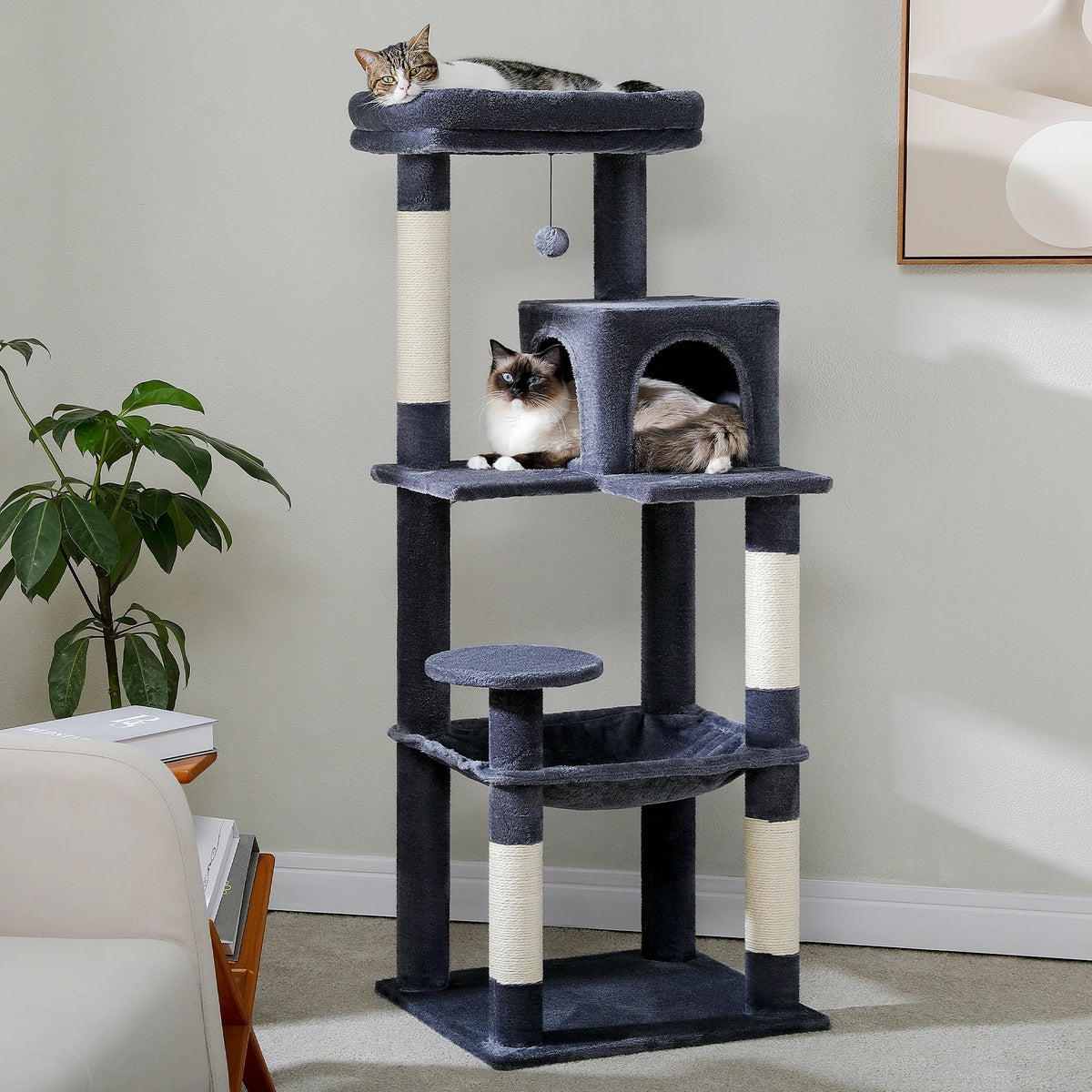 PAWZ Road Cat Tree with Hammock Condo and Scratching Posts