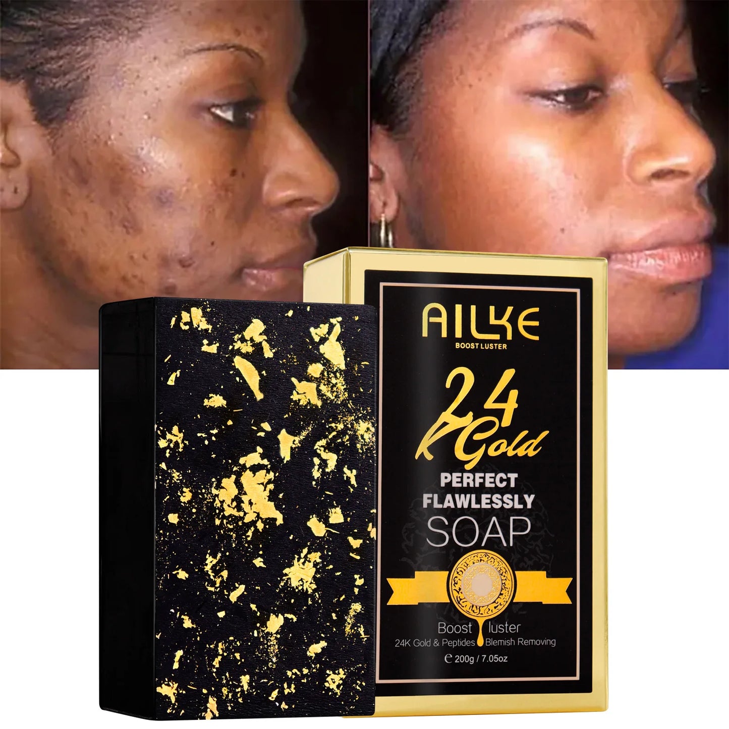 AILKE 24K Gold Skin Care Set Whitening Dark Spots Reduction