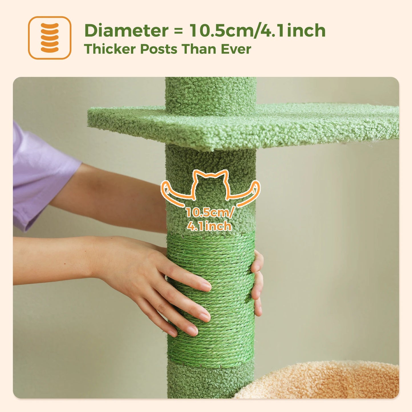 PEQULTI Cactus Cat Tree Tower For Indoor Cats Scratching Post