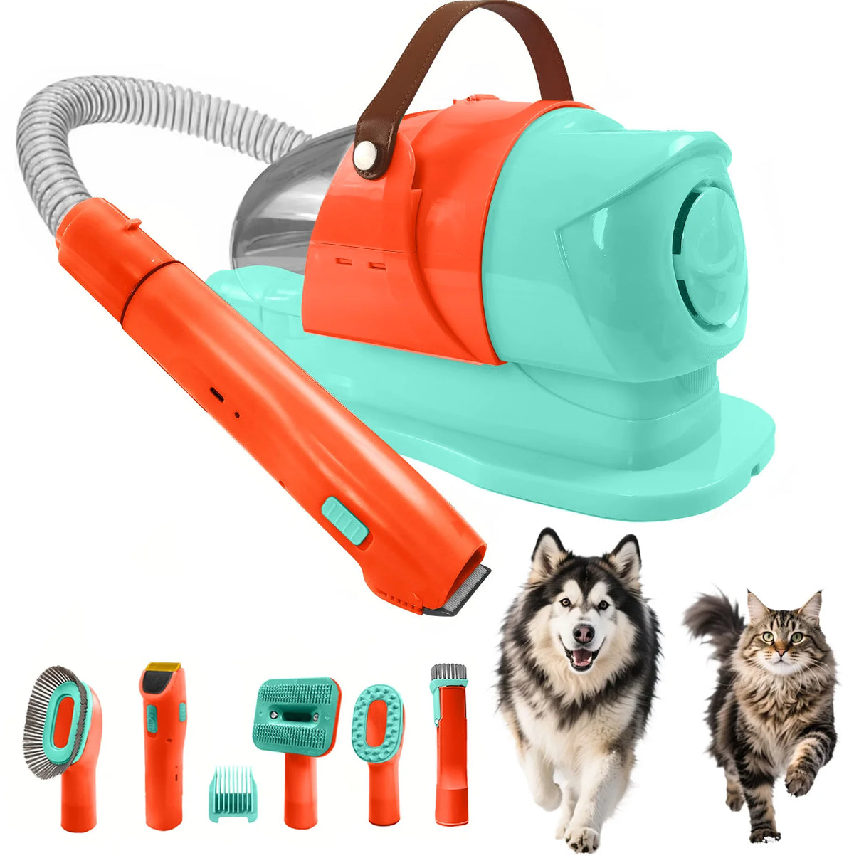 Pet Grooming Vacuum Kit With Powerful Suction And Clippers
