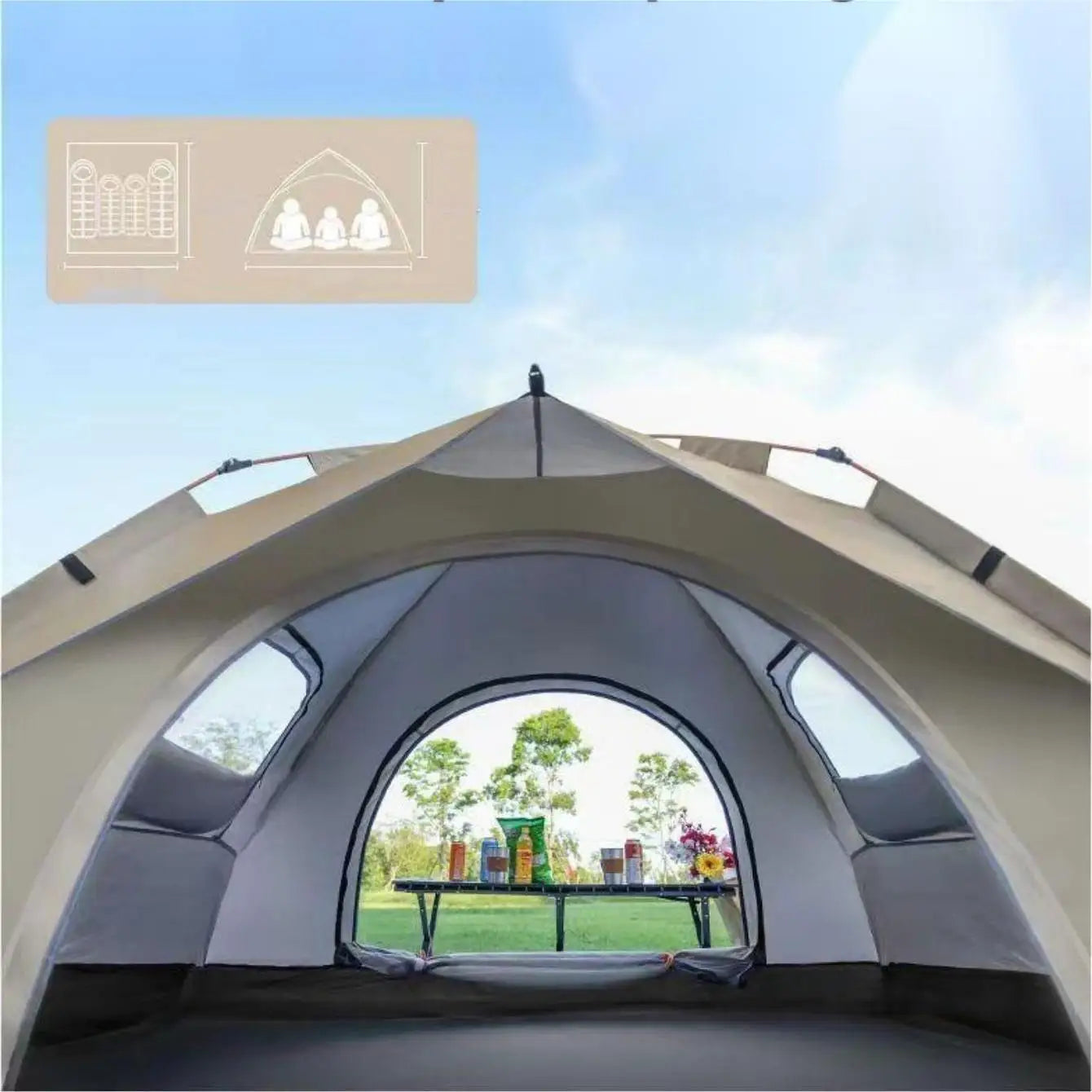 Pakicetus Outdoor Camping Tent With Two Doors And Two Windows