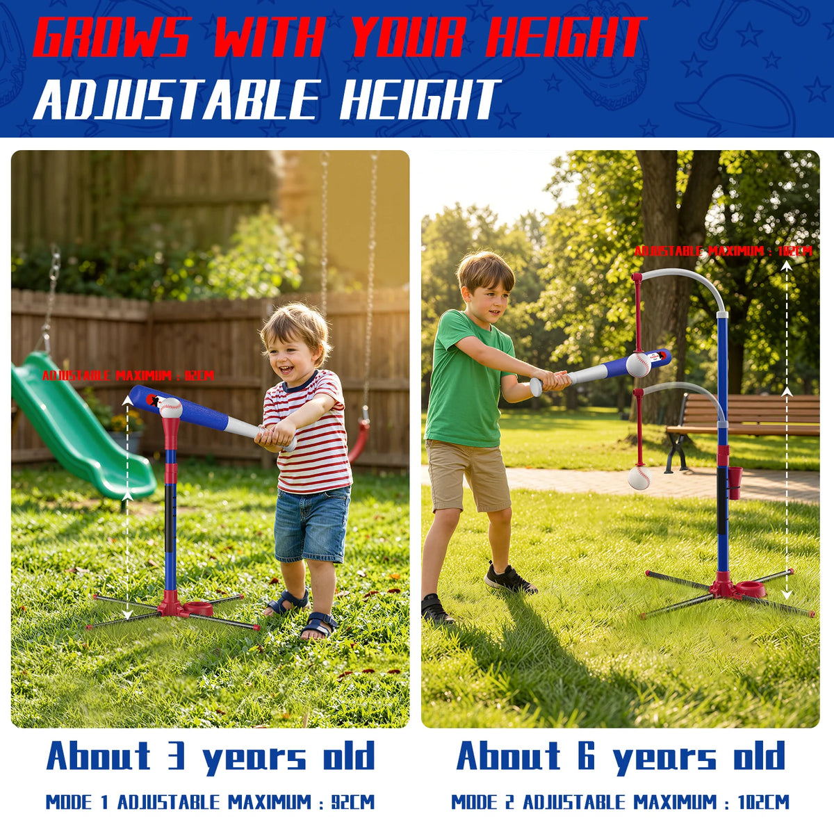 QDRAGON Kids Baseball Set With Pitching Machine And Tee Stand