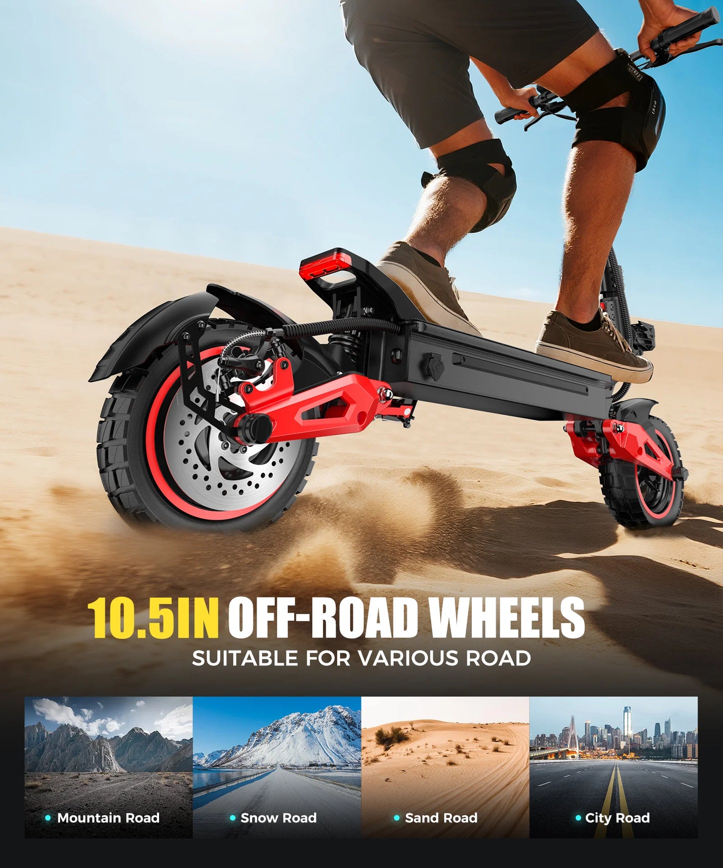 J15MAX Electric Scooter 1600W Dual Disc Brakes 48V Battery Offroad