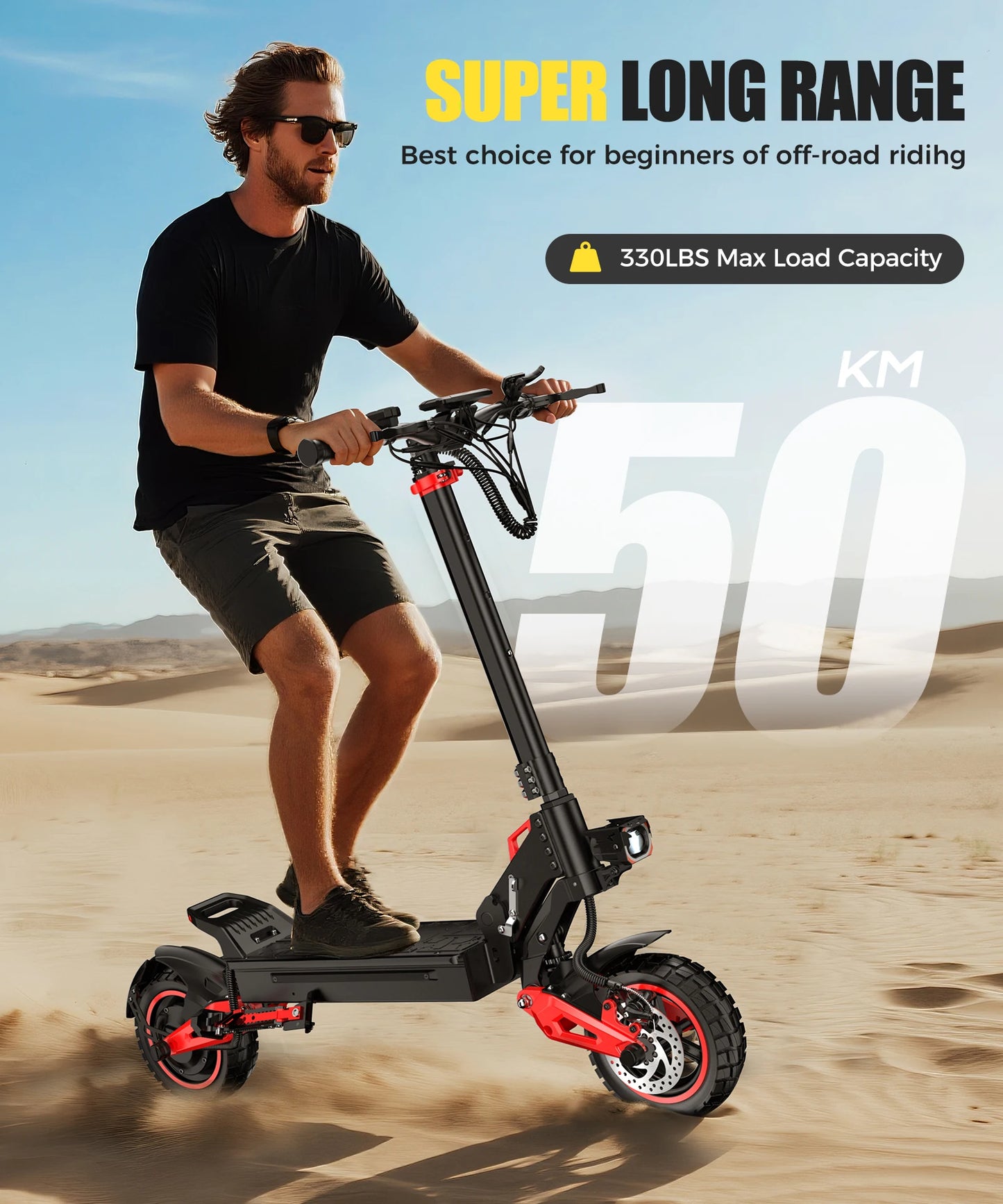 J15MAX Electric Scooter 1600W Dual Disc Brakes 48V Battery Offroad