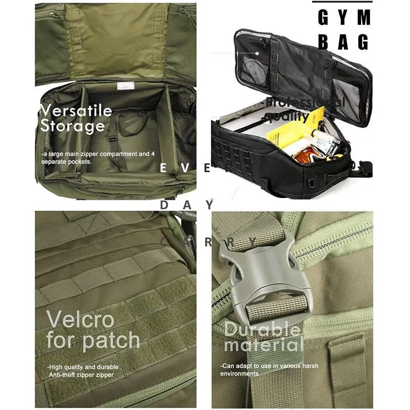 LQARMY 3 Way Duffle Bag Waterproof Travel Bag For Weekends
