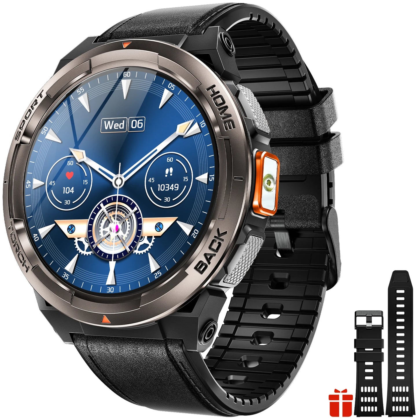 EIGIIS KE5 Smartwatch With Compass 3ATM Barometer LED Flashlight Waterproof