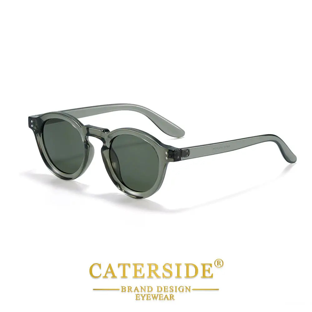 Caterside Retro Round Polarized Sunglasses UV400 TAC Lenses
