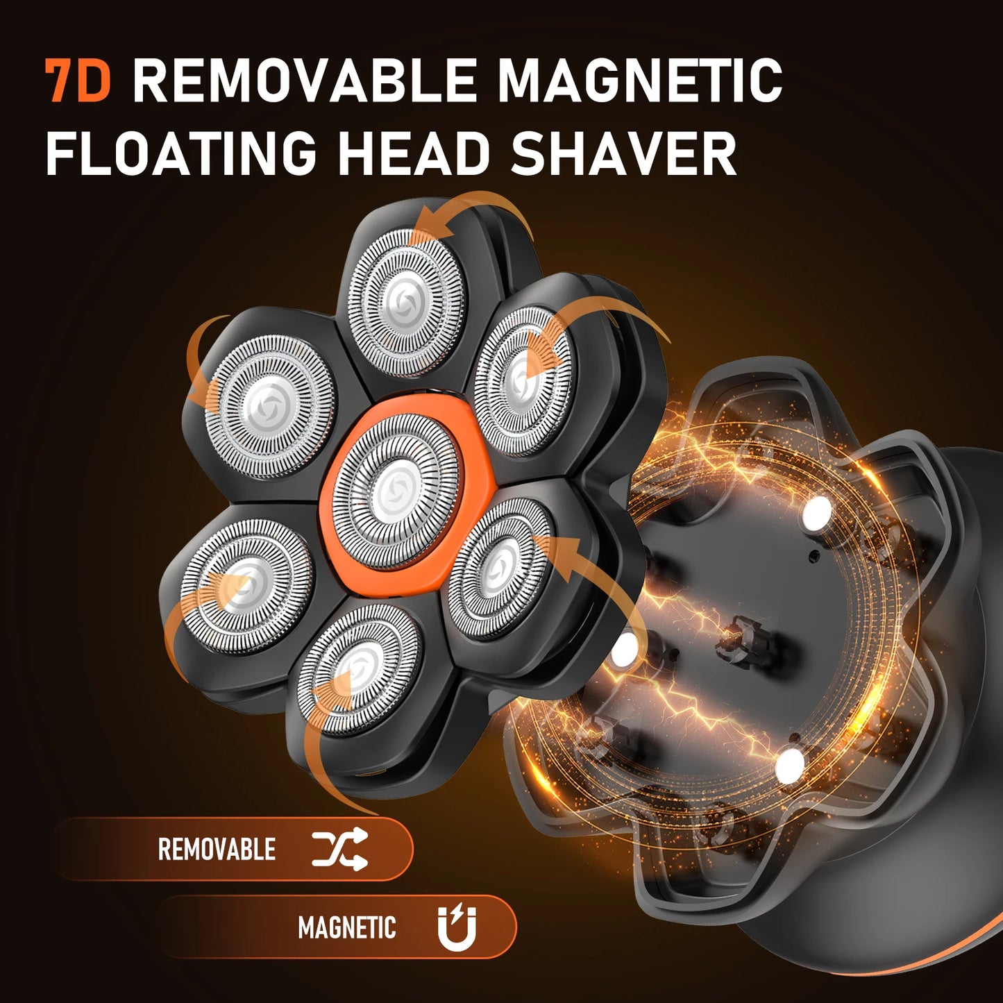 MAXGROOM 7D Electric Shaver Men Waterproof Beard Trimmer USB Rechargeable
