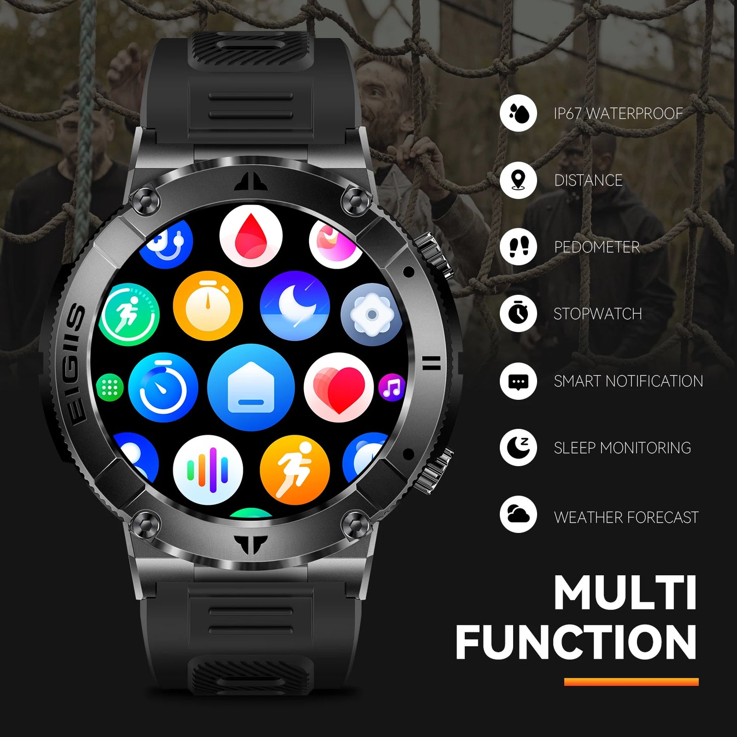 LaNikar Smart Watch TFT Display Bluetooth Call Blood Pressure Fitness