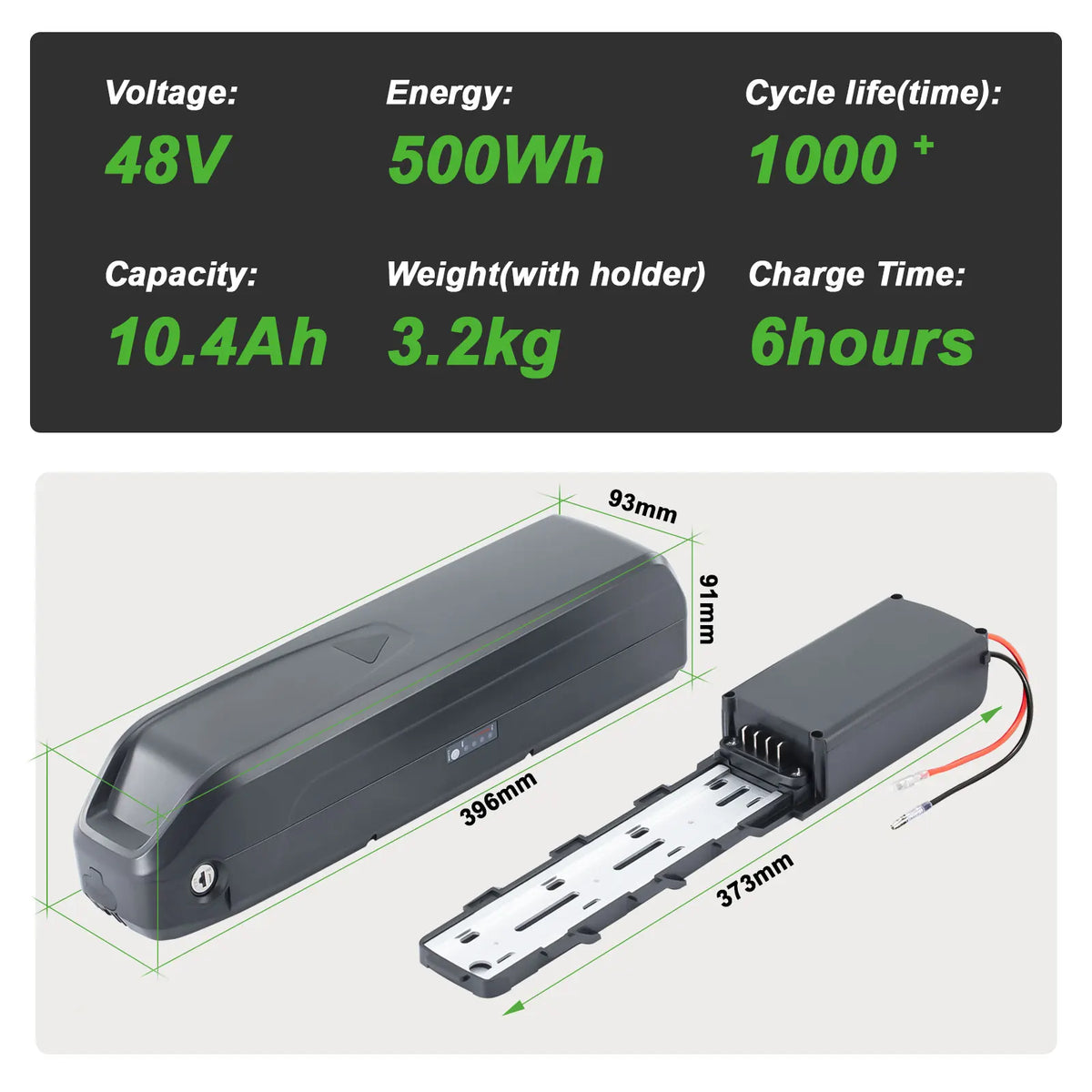 EQIKEPOWER 48V Lithium Ebike Battery Replacement for Vivi F26F H8
