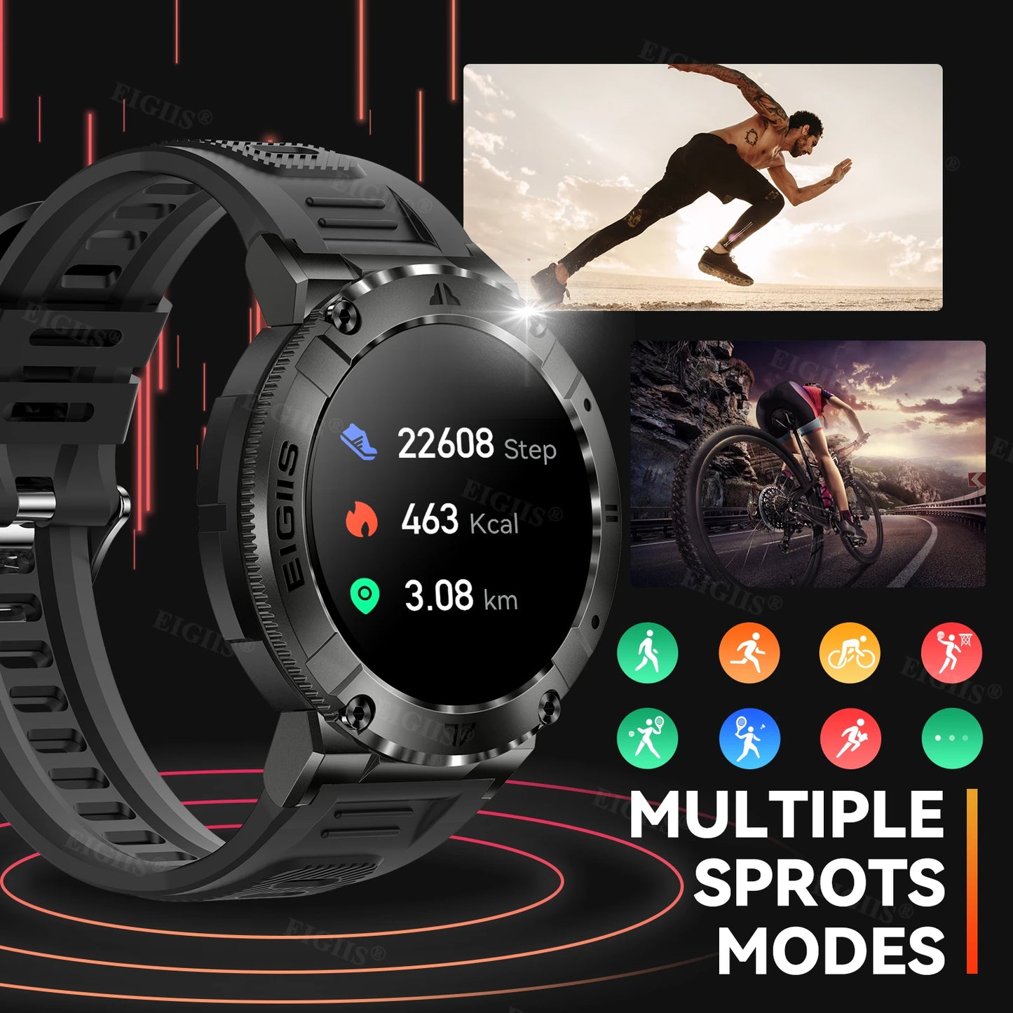 LaNikar Smart Watch TFT Display Bluetooth Call Blood Pressure Fitness
