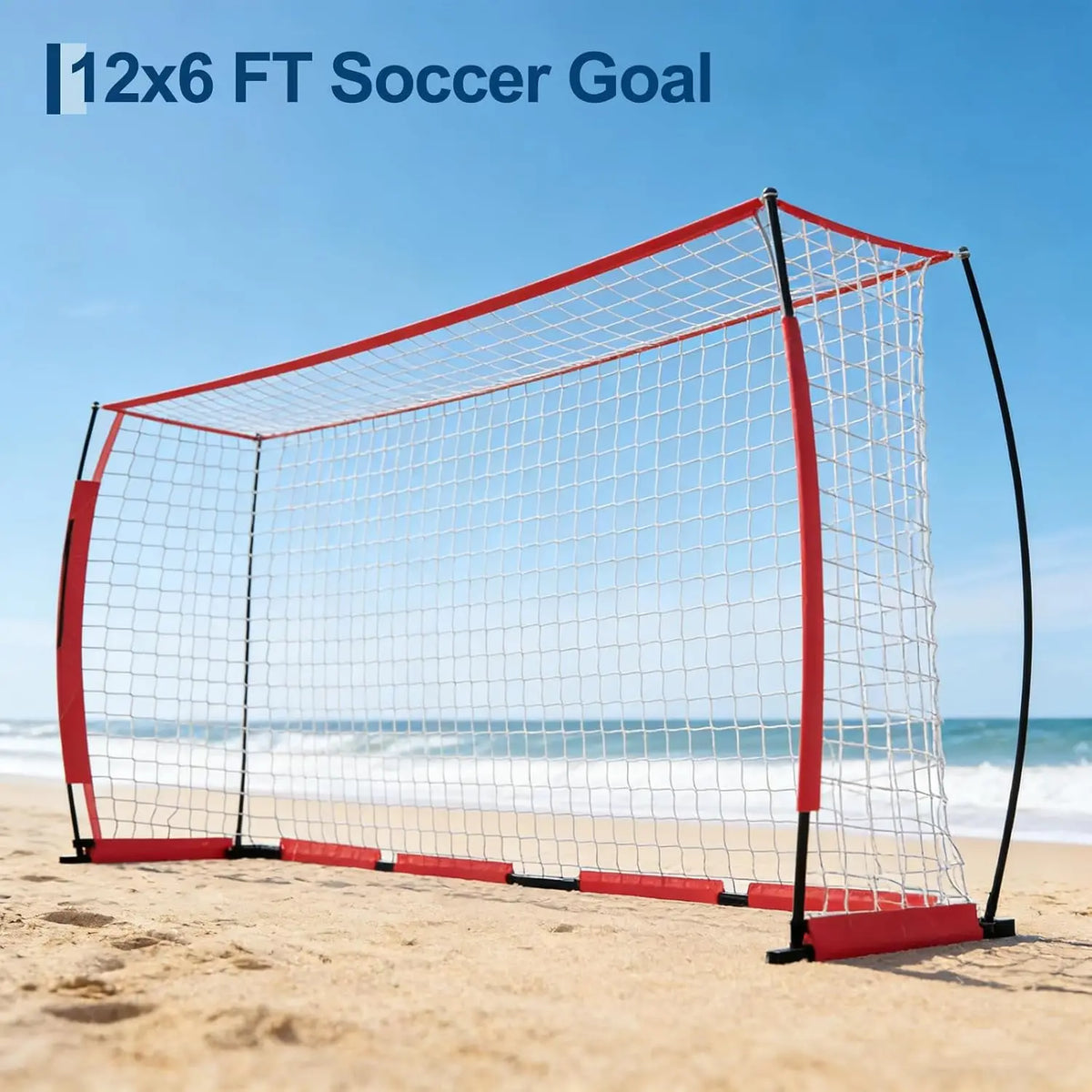 HiMISS Foldable Steel Soccer Goal With Fiberglass Support Poles