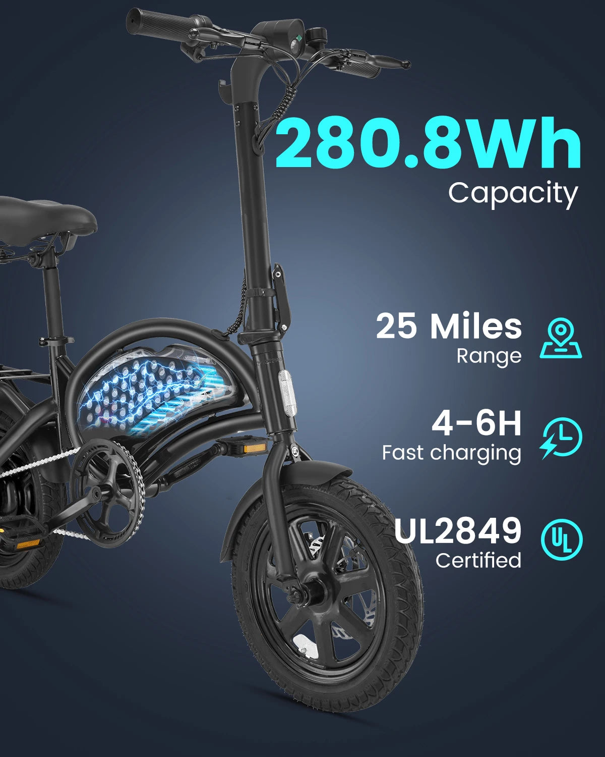 DYU D3F Electric Bicycle With 500W Motor And 36V 7.8Ah Battery