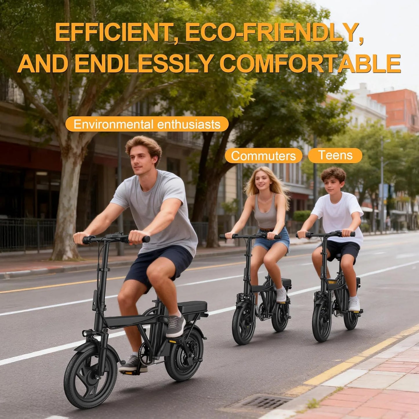 Ladped Foldable Electric Bike 500W 48V Battery Two Seats