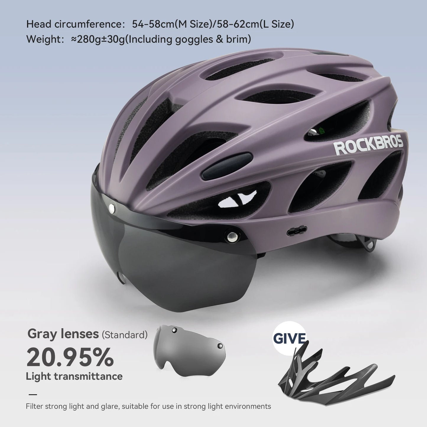 ROCKBROS Lightweight Cycling Helmet With Goggles For MTB And Road