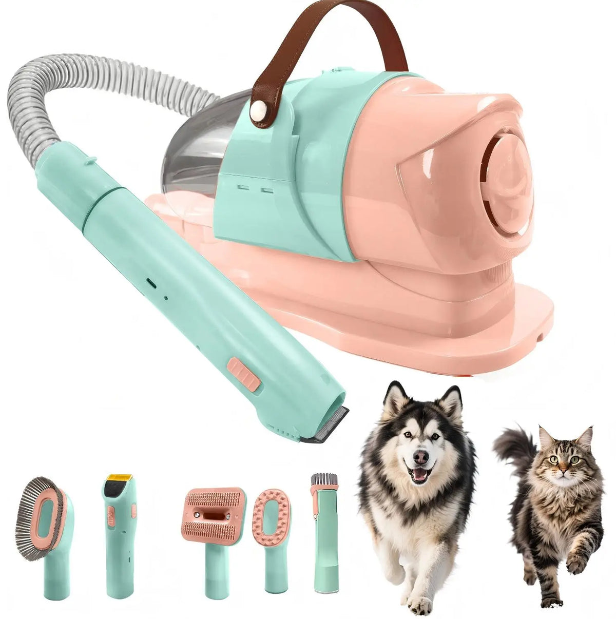 Pet Grooming Vacuum Kit With Powerful Suction And Clippers