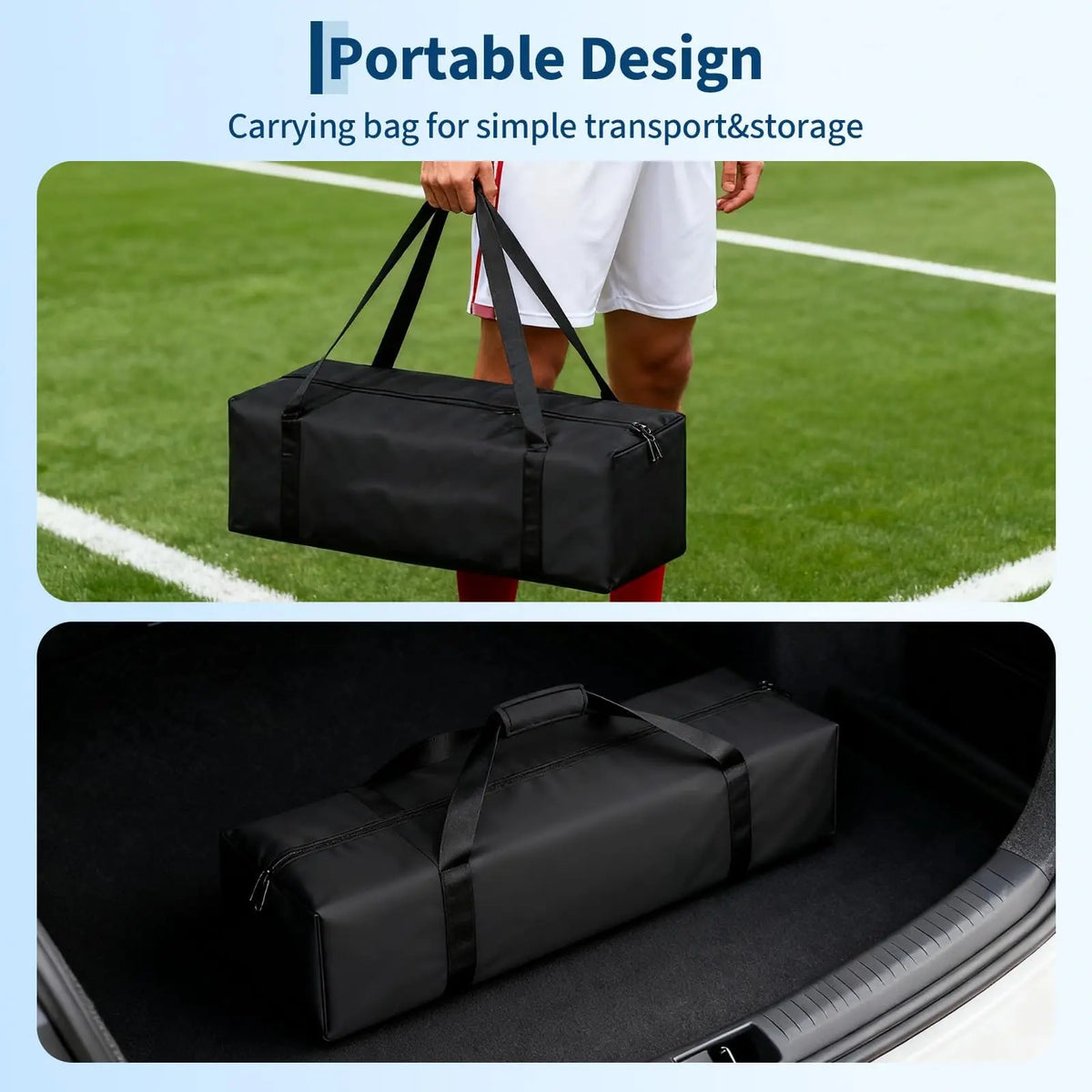 HiMISS Foldable Portable Soccer Goal with Steel Frame Carry Bag