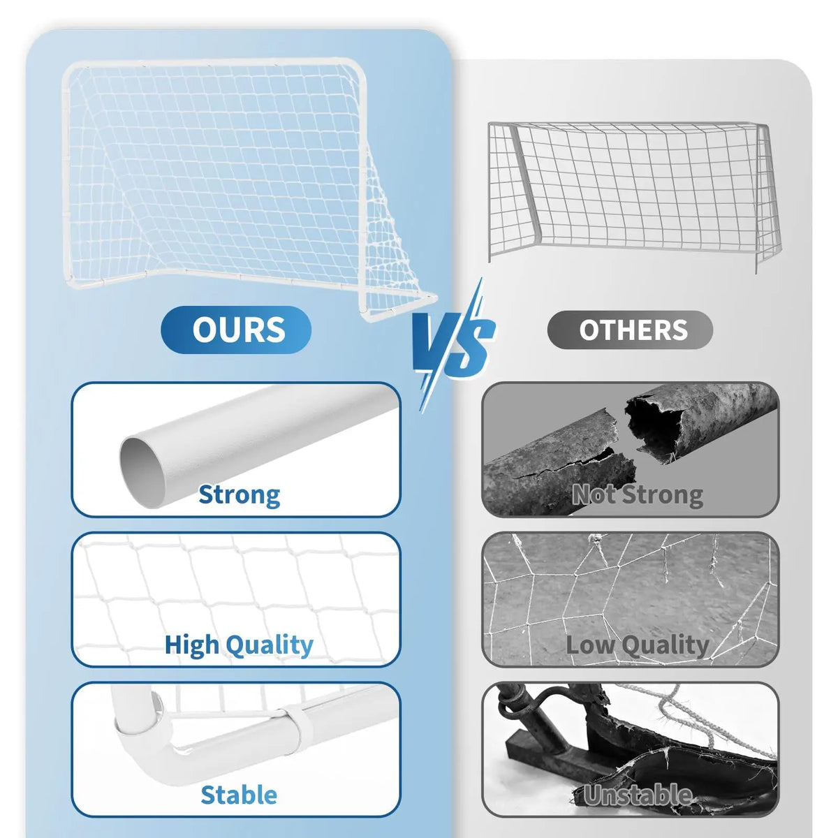 HiMISS Foldable Portable Soccer Goal with Steel Frame Carry Bag