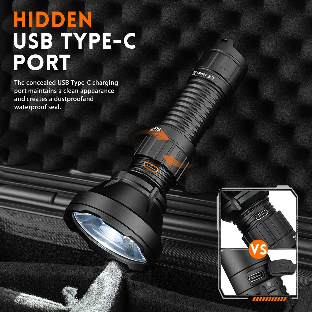 Sofirn SF26 2000 Lumen LED Tactical Flashlight TypeC Rechargeable