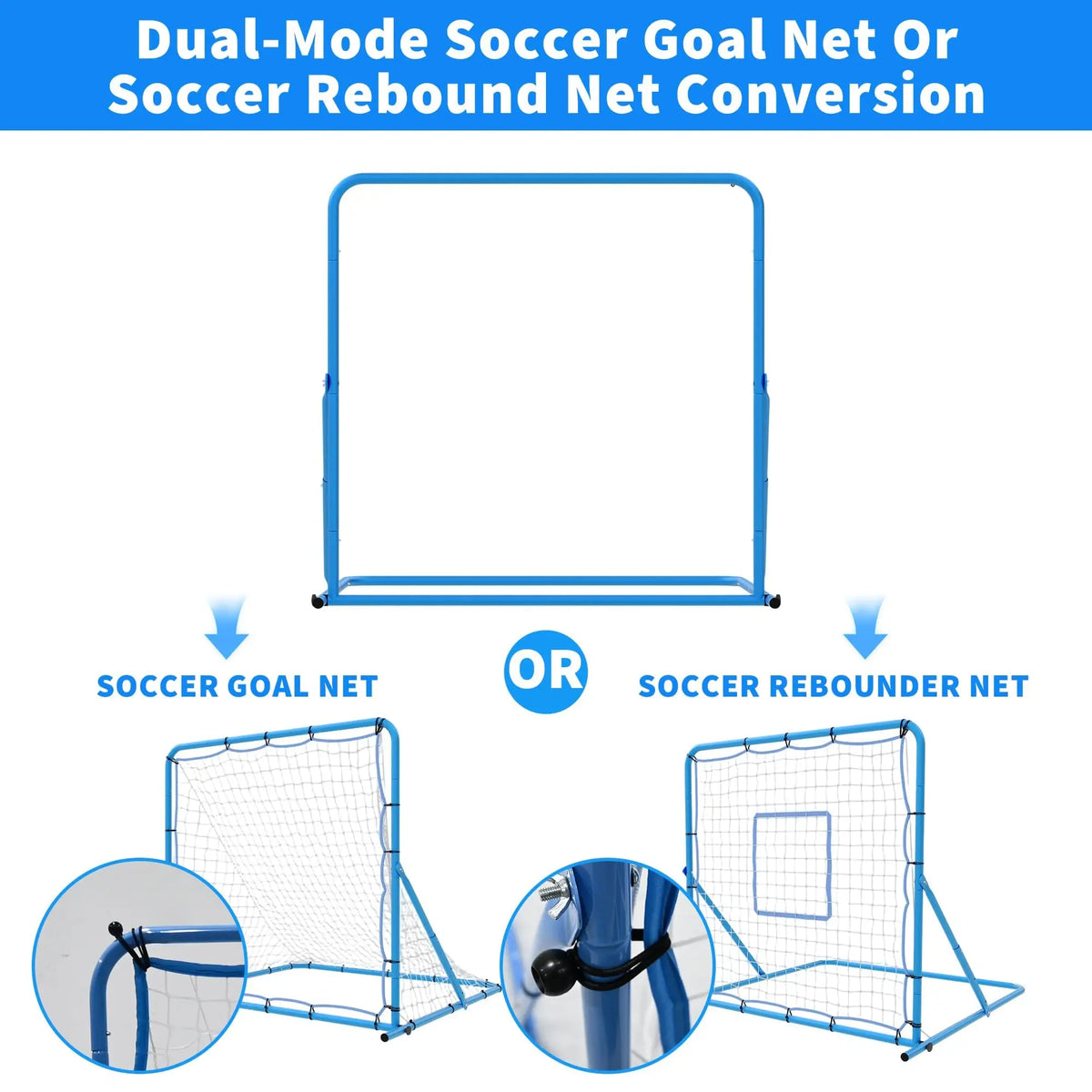 HiMISS Adjustable Soccer Rebounder Net for Multi Sport Training