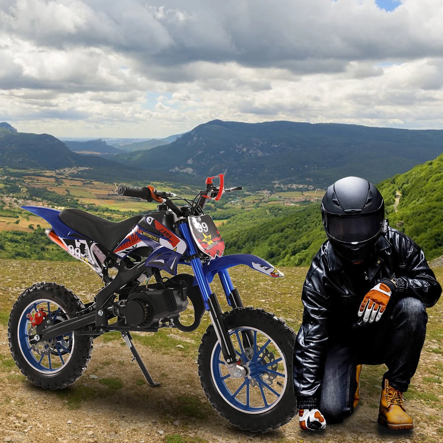 Pocket Dirt Bike Motocross With Front Rear Disc Brakes