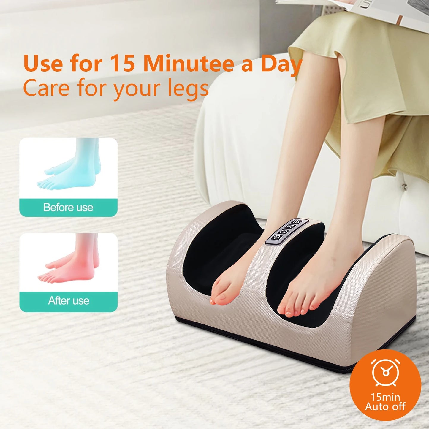 Electric Foot Massager Machine With Heating Kneading For Feet And Legs