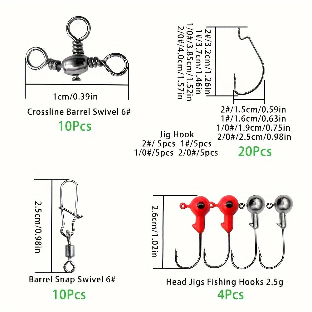 187 Piece Ultimate Fishing Kit With Tackle Box And Hooks