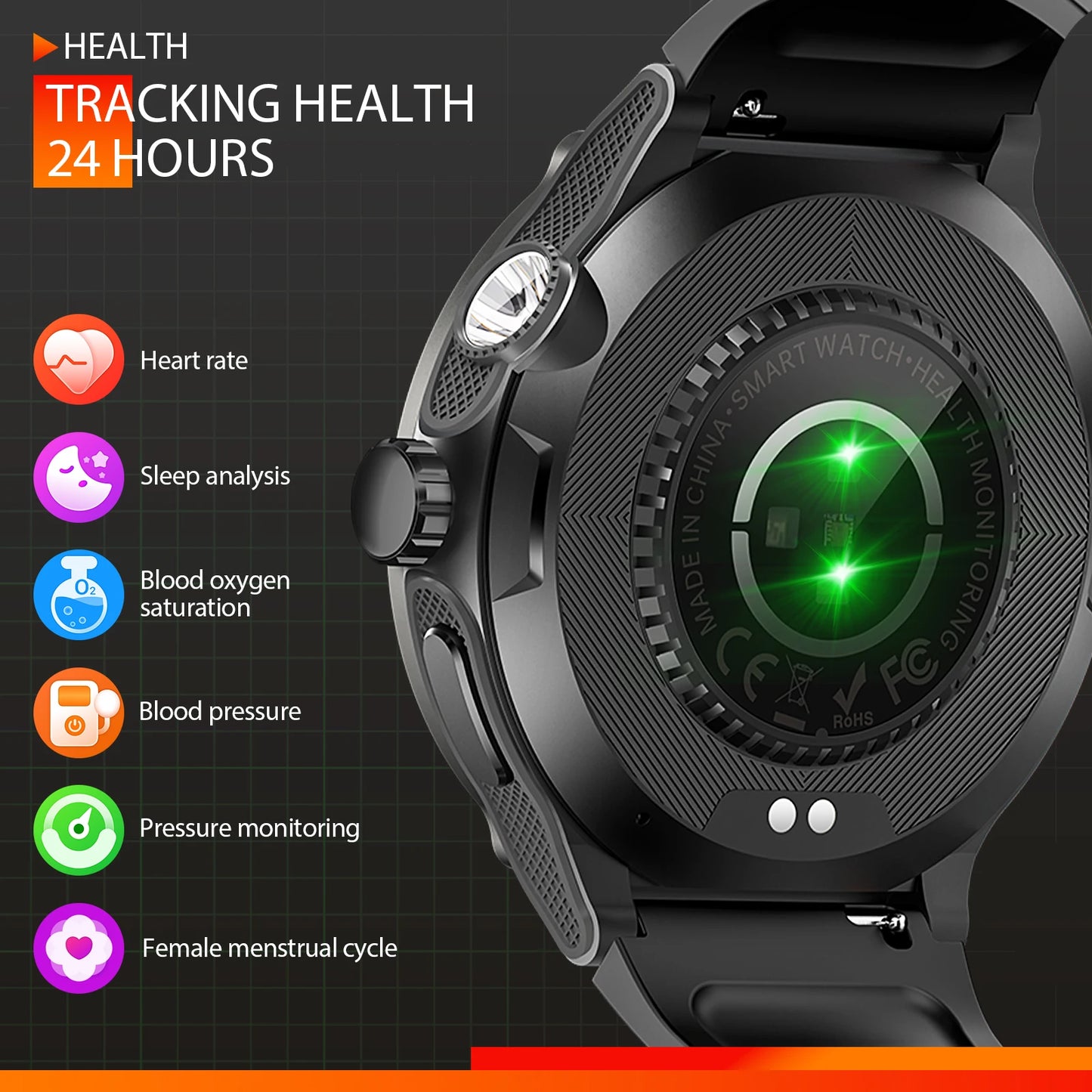 LaNikar Smart Watch 3ATM Waterproof Bluetooth Heart Rate Sleep Analysis