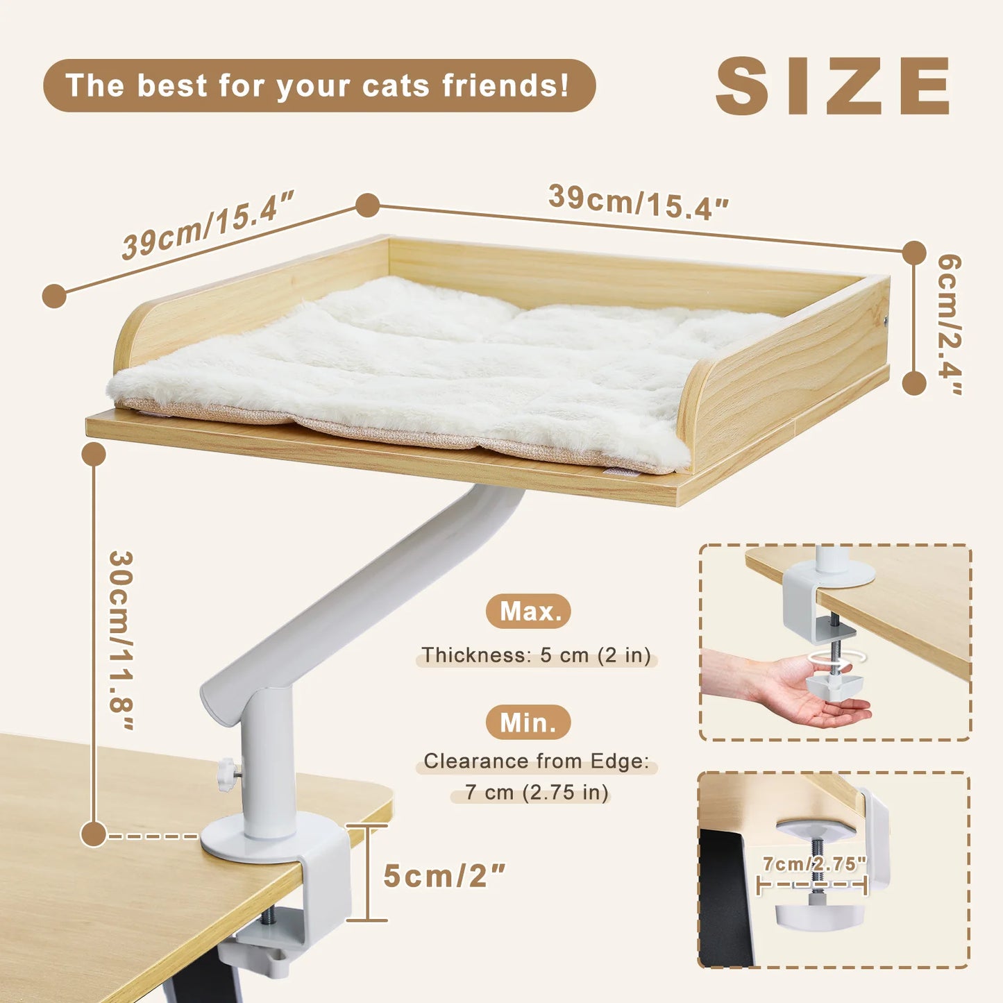 PAWZ Road Cat Desk Bed 360 Degree Rotatable Stand Hammock for Tables