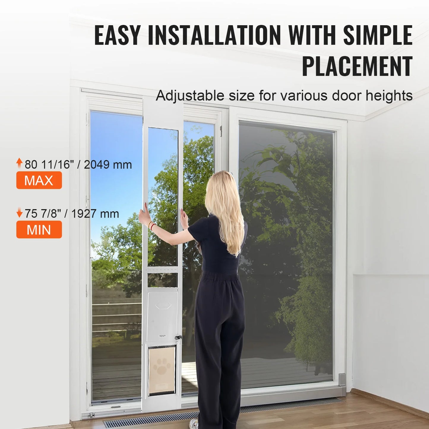 Dog Door for Sliding Glass Door With Adjustable Height