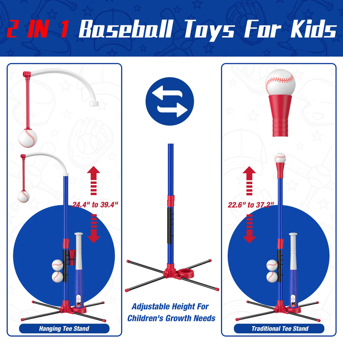 QDRAGON Kids Baseball Set With Pitching Machine And Tee Stand