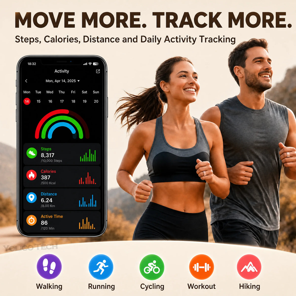 IP68 Waterproof Smart Ring With Body Temperature And Activity Tracking
