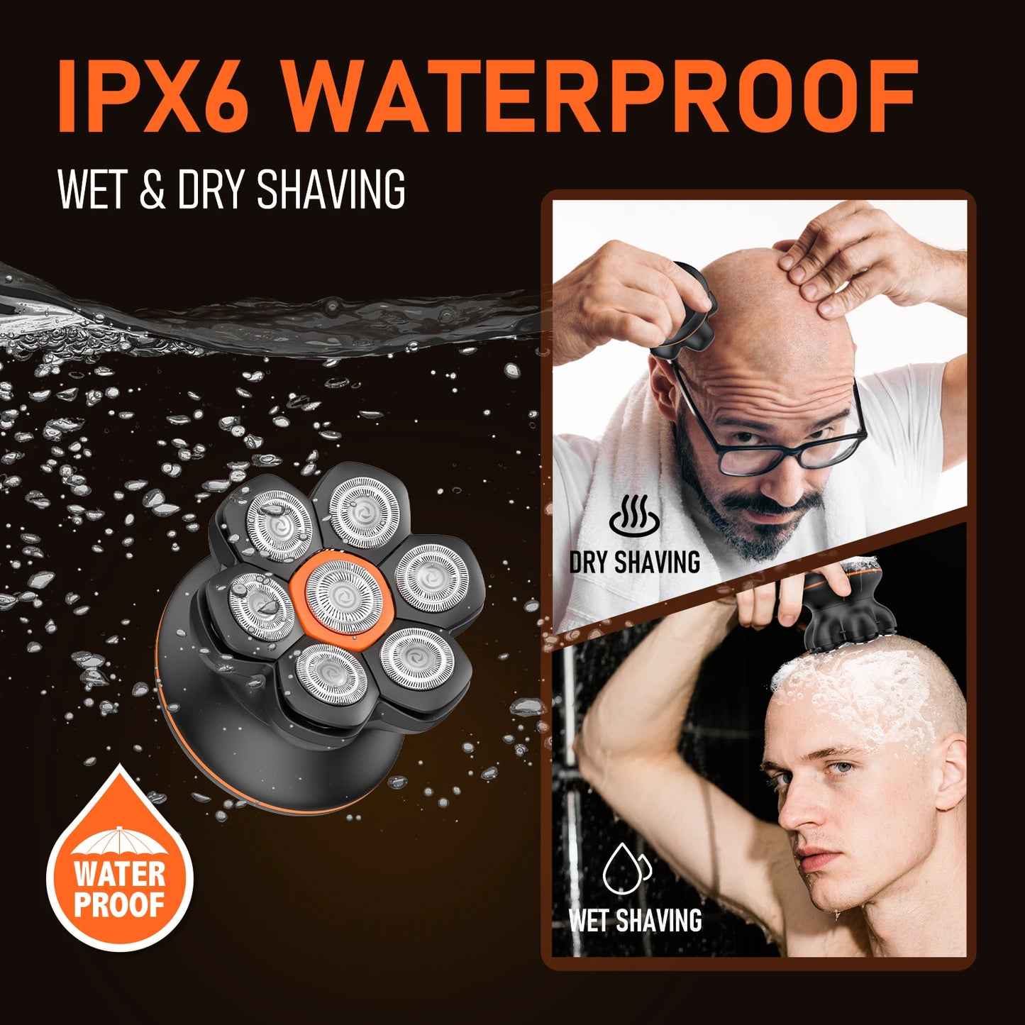 MAXGROOM 7D Electric Shaver Men Waterproof Beard Trimmer USB Rechargeable