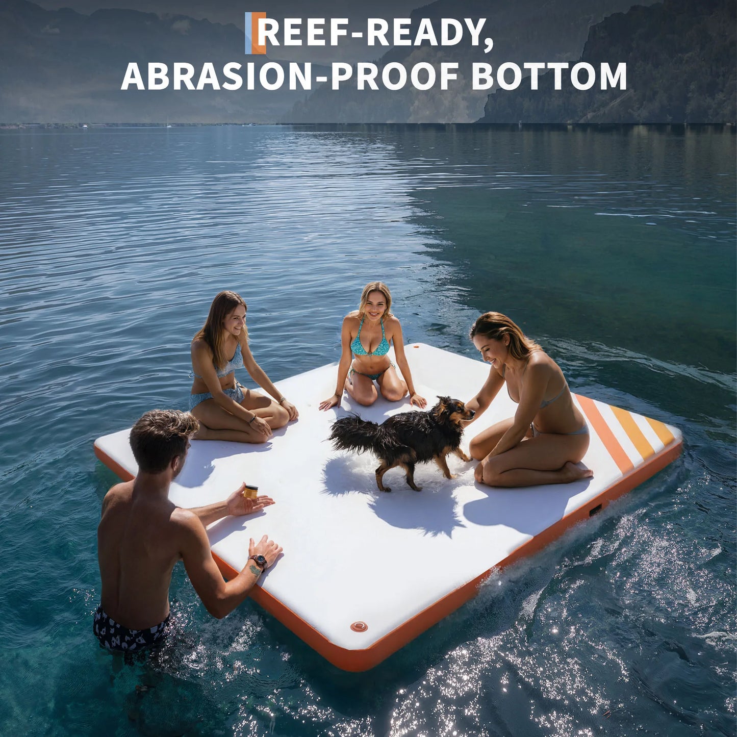 Portable Inflatable Floating Dock Platform Water Mat With Air Pump