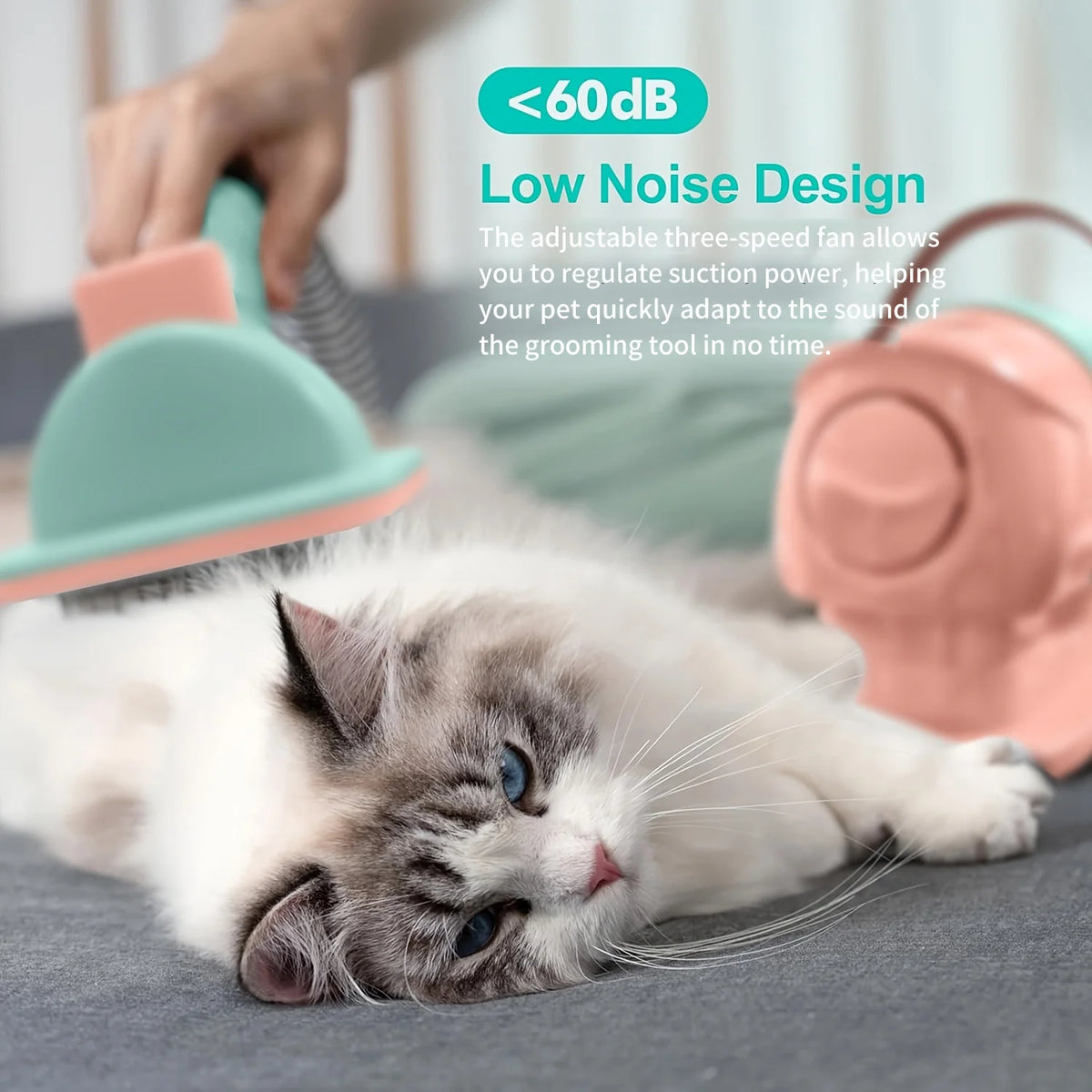 Pet Grooming Vacuum Kit With Powerful Suction And Clippers