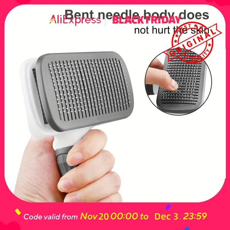 One Button Deshedding Brush for Dogs and Cats Easy Clean