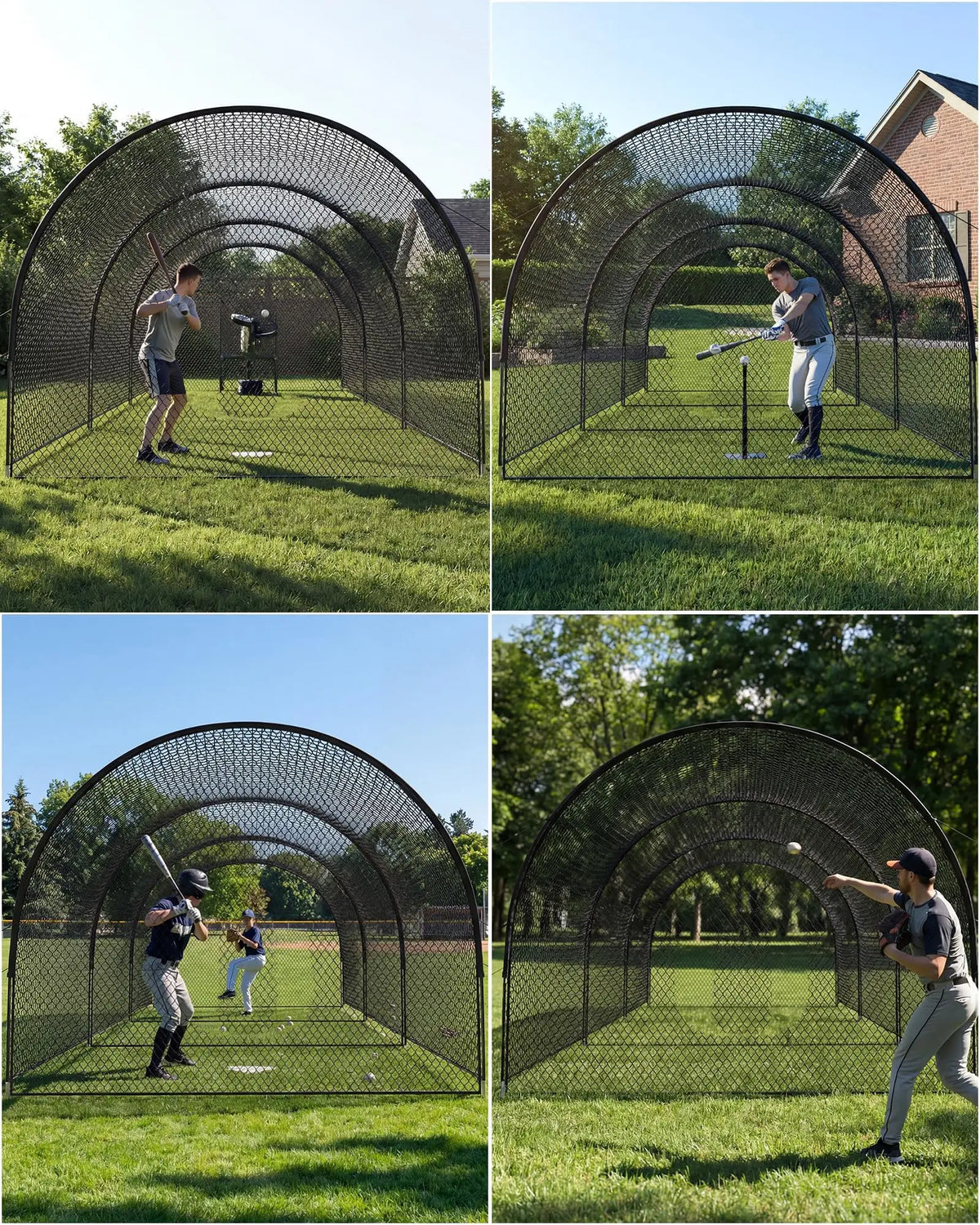 Baseball Batting Cage Net With Frame for Hitting and Pitching Practice