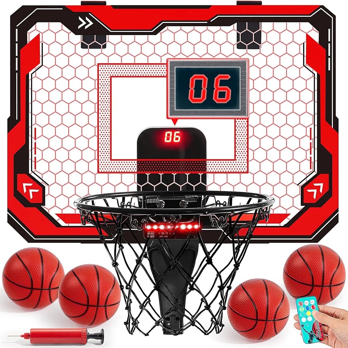 Joyfy Mini Indoor Basketball Hoop Over Door With LED Scoreboard