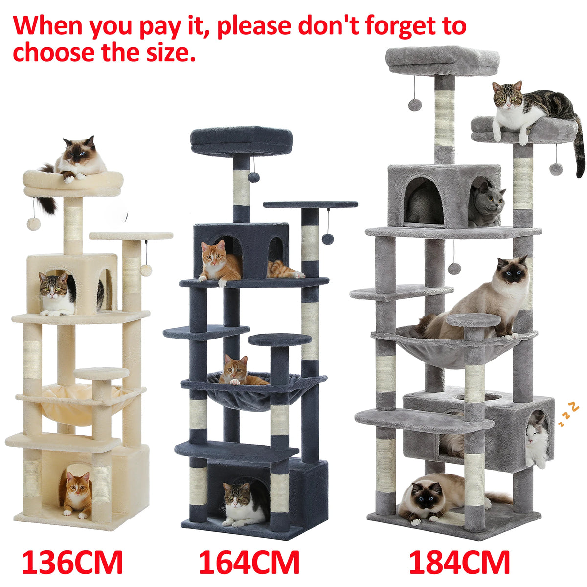PAWZ Road Cat Tree With Scratching Posts Hammock And Condos