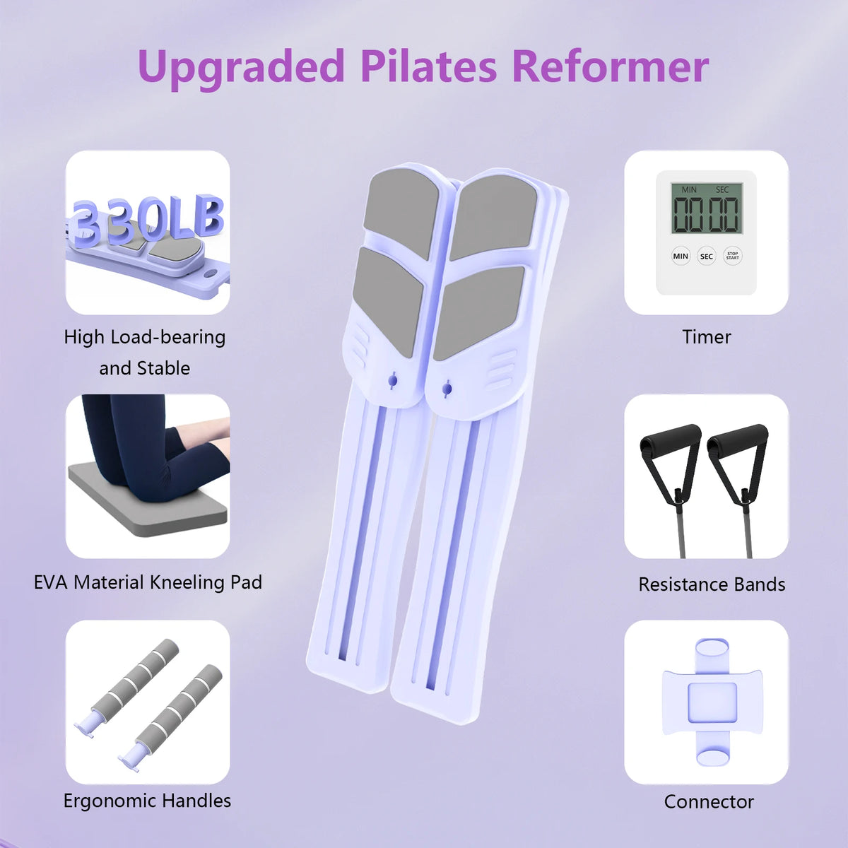 WSUEL Multifunctional Pilates Reformer Board for Full Body Home Workouts