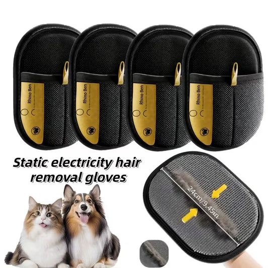 Double-Sided Pet Hair Removal Grooming Gloves for Cats and Dogs