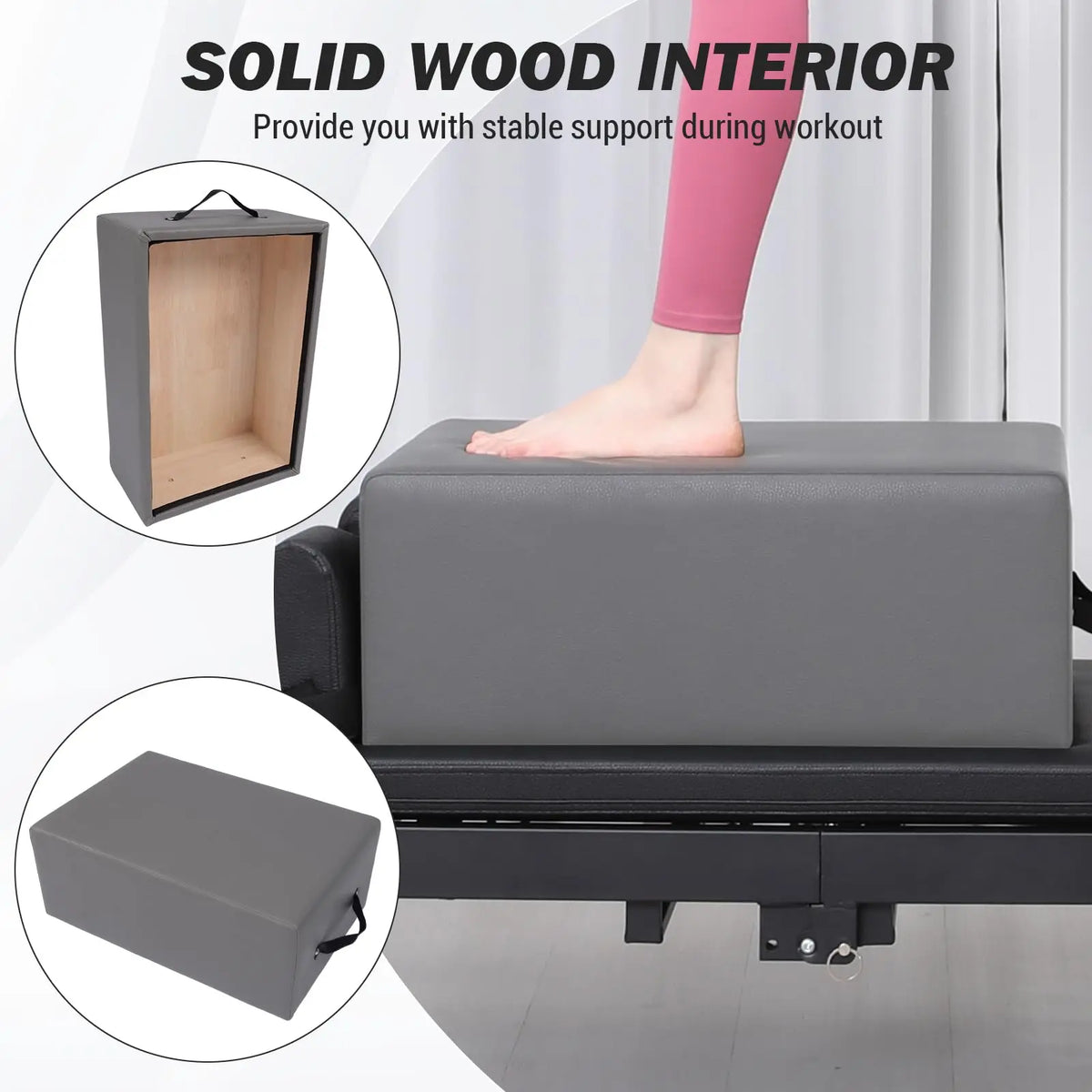 HiMISS Pilates Reformer Sitting Box for Home Fitness Workouts