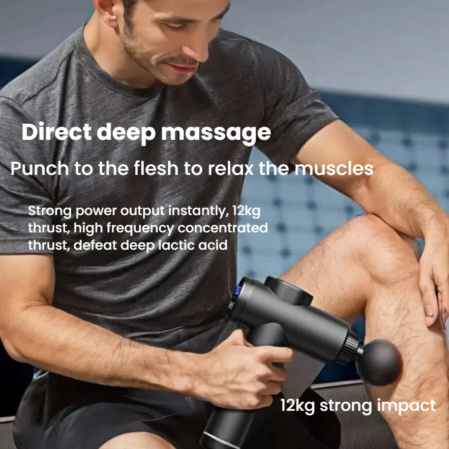 8 In 1 Percussion Massage Gun With Eight Attachments