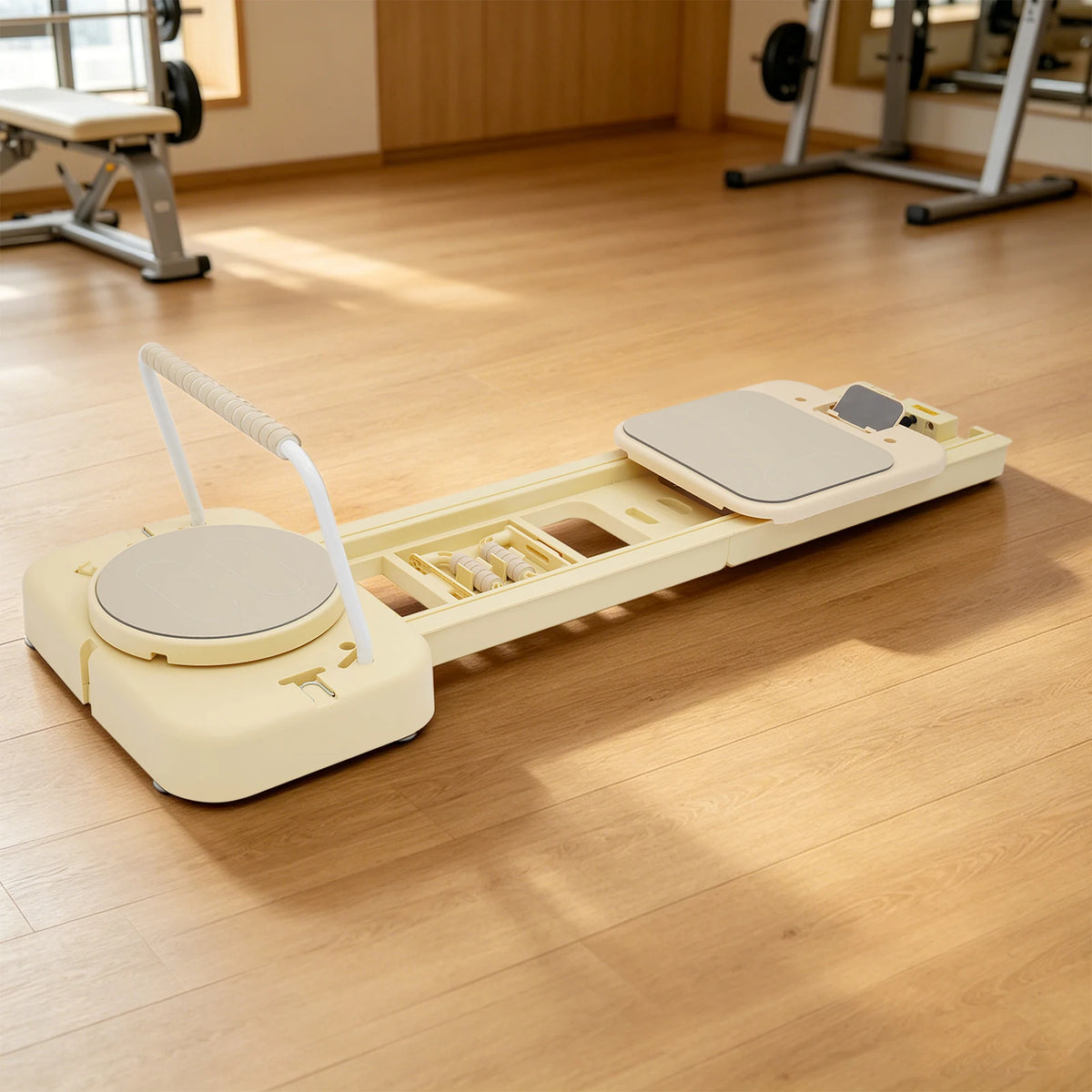 Foldable Pilates Board With Resistance Bands And Push Up Handles